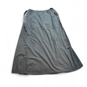 Handmade Vintage Women's L Dark Blue Wrap Skirt Big Pocket Long Maxi Apron